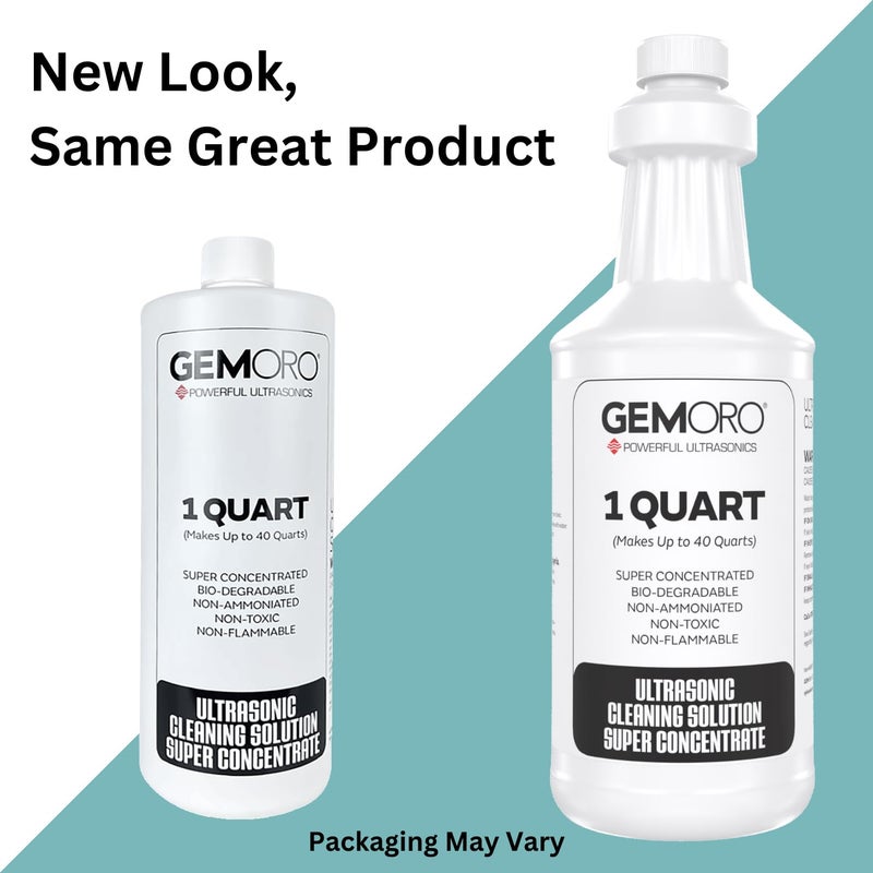 Gemoro Jewelry Cleaner Solution Concentrate for Ultrasonic Machines | Professional Performance Liquid Cleans Rings Watches Glasses Earrings & Coins | Compatible with Diamond Gold & Silver (1 Quart) - Image 2